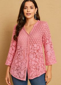 Max Sheer Embroidered Overlay Shirt | Size XXL