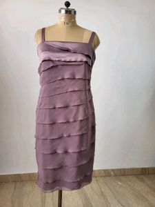 Elegant Mauve Tiered Dress