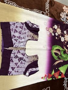 purple colour saree with blouse