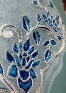 Elegant Blue Floral Saree