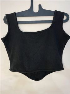 Medium Black Square Neck Top