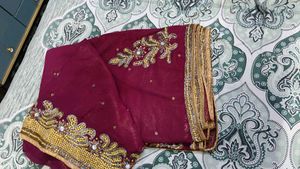 Purple Embellished Saree