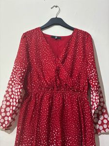 Chic Red Polka Dot Dress