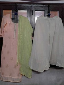 Peach sharara set
