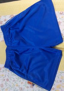 Blue Polyester Shorts