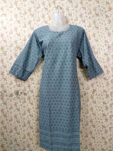 A Grey Kurti  Traditional Fit. Looks Good In Jeans