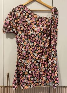FabAlley Women’s Floral Printed One Shoulder Dress