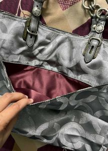 Coach silver gray Mia tote