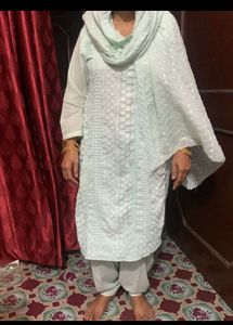 Light Blue Embroidered Kurti