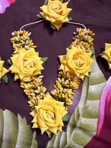 Bridal Haldi Yellow Floral Set