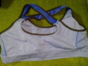 Fila Gray &amp; Blue Criss-Cross Sports Bra