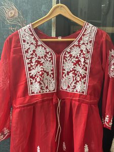I Am Selling Red Chikankari Kurti