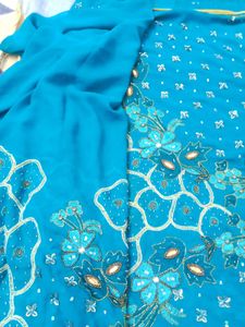 Full Embroidered Saree For Festival