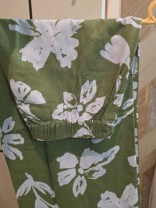Olive Green Floral Co-ord Set