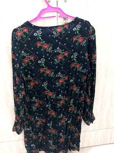 Floral Long Sleeve Mini Dress