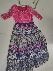 Ethnic gown kids heavy embroidery and mirror work