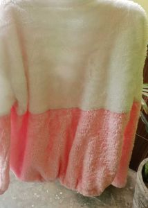 Cute Pink &amp; White Plush Jacket