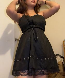 Black Lace Trim Dress