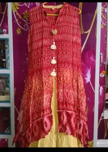 Elegant Red & Yellow Kurta