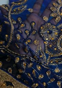 Royal Blue Embroidered Saree