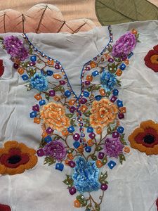 Unstiched Embroidered Short Kurta