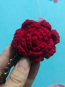 Crochet Rose Keychain 🌹