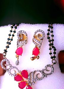 Mangel Sutrr With Earning In Rani Colour