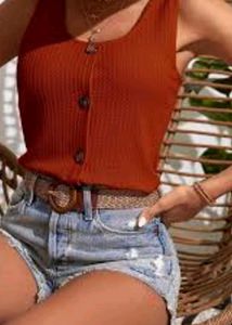 Button Front Tank Top