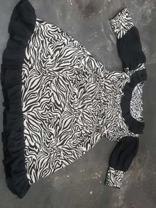 Zebra Print Ruffle Dress