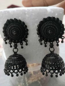 Black Jhumka Earrings