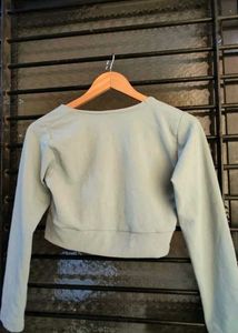 Mint Green Long Sleeve Crop Top