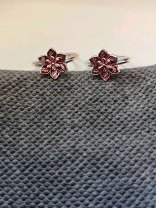 pure silver toe ring in flower design