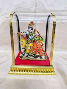 Radha Krishna Idol In Glass Case