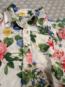 Kids Floral Short Sleeves Shirt Unisex (3-6months)