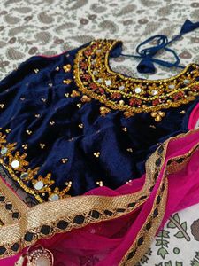 Embroidered Velvet Blouse