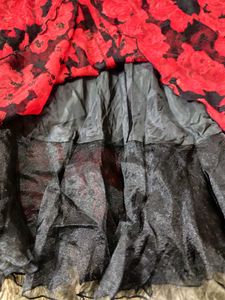 Vintage Black and Red Poffy Gothic Skirt