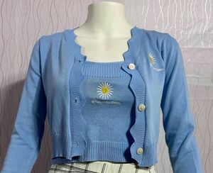 Two piece blue tops