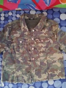 Army Print Crop Jacket