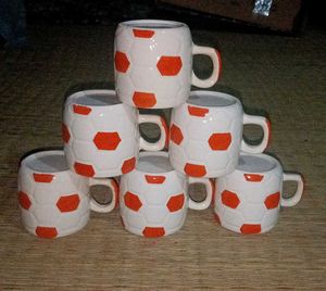 6 Pecs Football Design Tea Cup Set