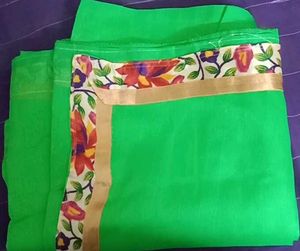 Parrot Green Colored Saree