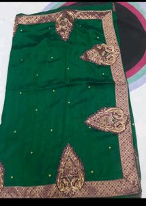 Green saree with blouse