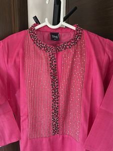 Pink Embellished Kurta