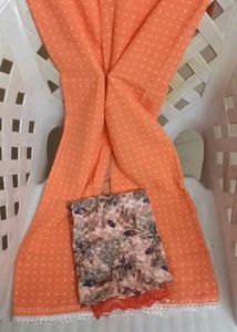 Peach Saree
