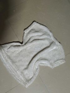 White Fuzzy Crop Top