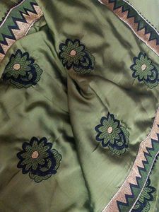 Green Embroidered Saree With Blouse