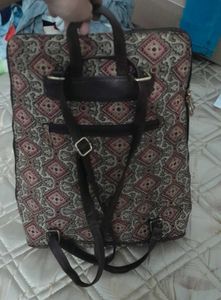 Canvas Backpack with Leather Straps