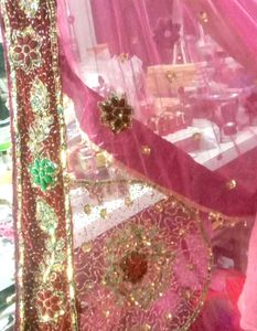 Pink Indian Outfit with Sequins Bridal Lehenga 😍