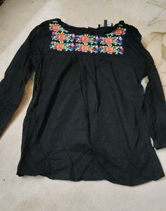 Embroidered Floral Long Sleeve Top