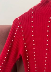 Red Beaded Sweater