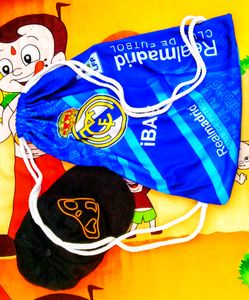 Combo Blue Bag Pake With Black Caps